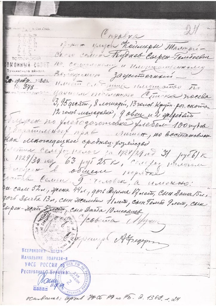 Справка сельского совета